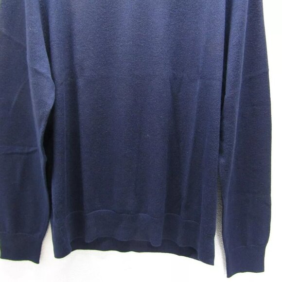 NEW PROSPER CLOTH Mens Merino Wool and Silk Crewneck Sweater Sz M Midnight Blue - Picture 6 of 10
